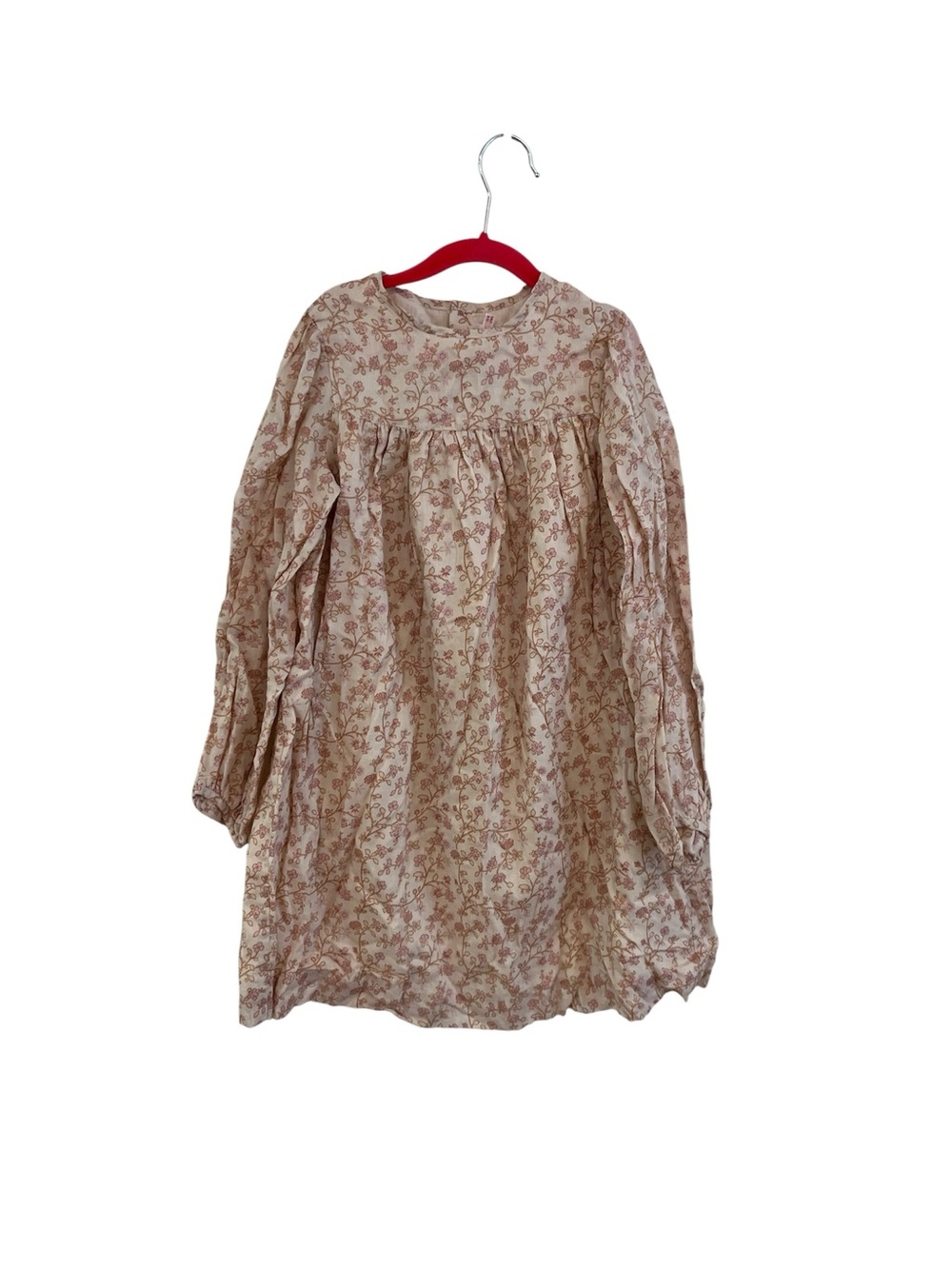 Bonpoint Cream Floral Long-Sleeve Casual Dress
